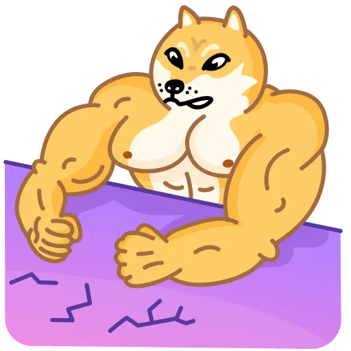 😬 Эмодзи «Muscle Dog» для Telegram