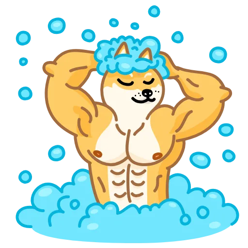 🛁 Эмодзи «Muscle Doge» для Telegram