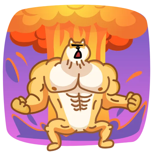 🤯 Эмодзи «Muscle Doge» для Telegram