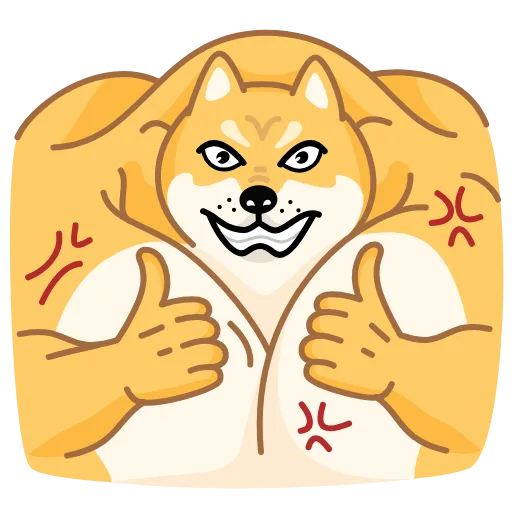 👍 Эмодзи «Muscle Doge» для Telegram