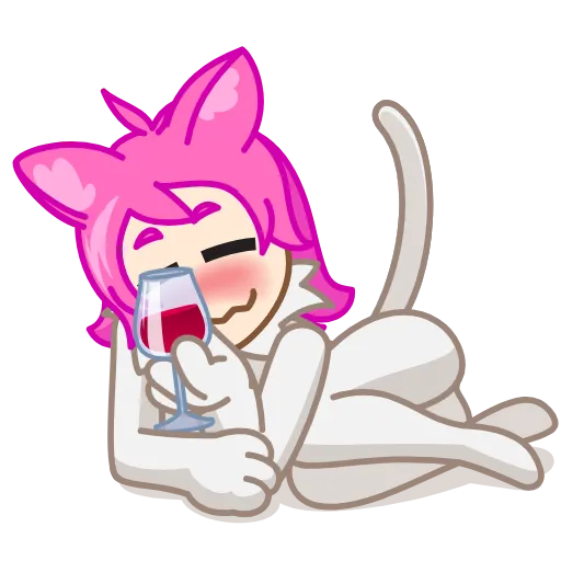🍷 Эмодзи «Neko Waifu» для Telegram