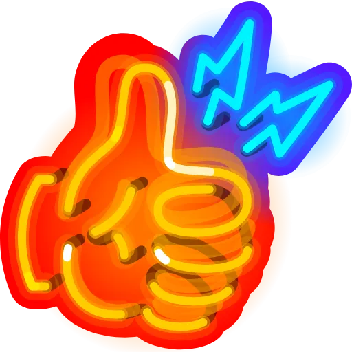 👍 Стикер «Neon Emoji» для Telegram