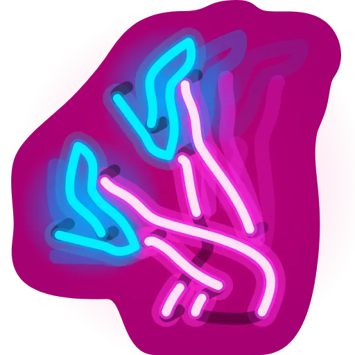 👠 Стикер «Neon Emoji» для Telegram