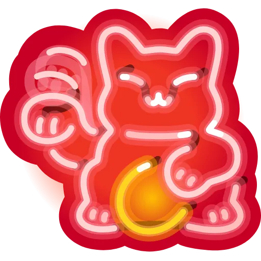 🐱 Стикер «Neon Emoji» для Telegram
