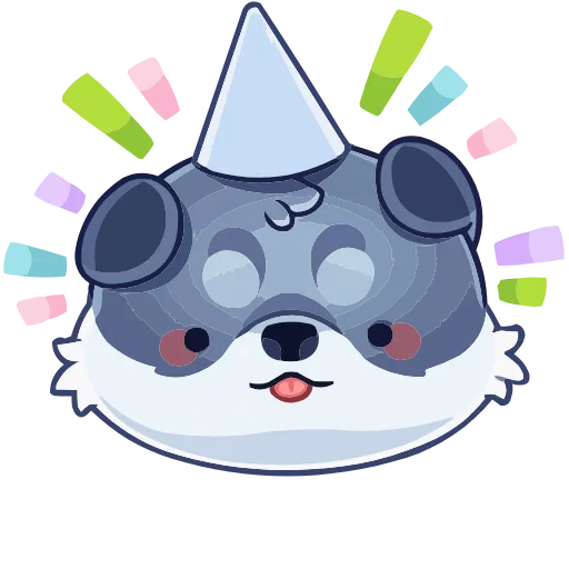 🥳 Эмодзи «Маламут Ньют» для Telegram