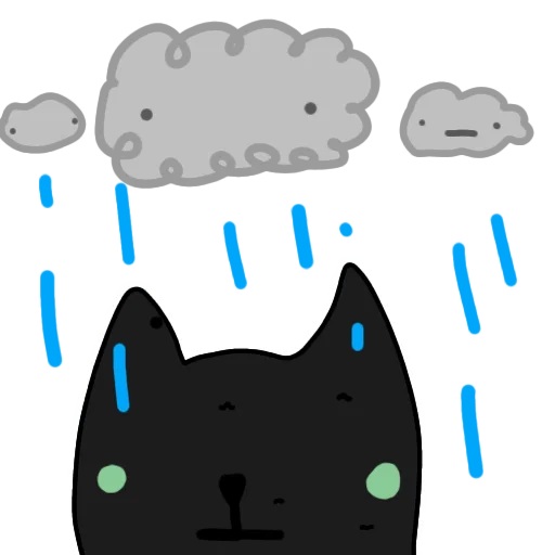 😭 Стикер «Чёрный кот» для Telegram