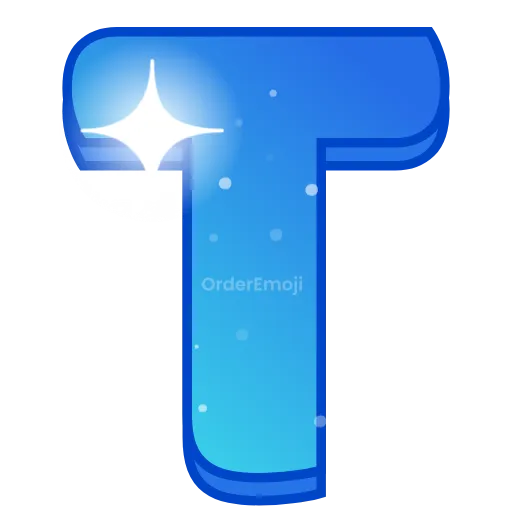 🌌 Эмодзи «Night sky - голубые буквы с анимацией , русские и английские» для Telegram