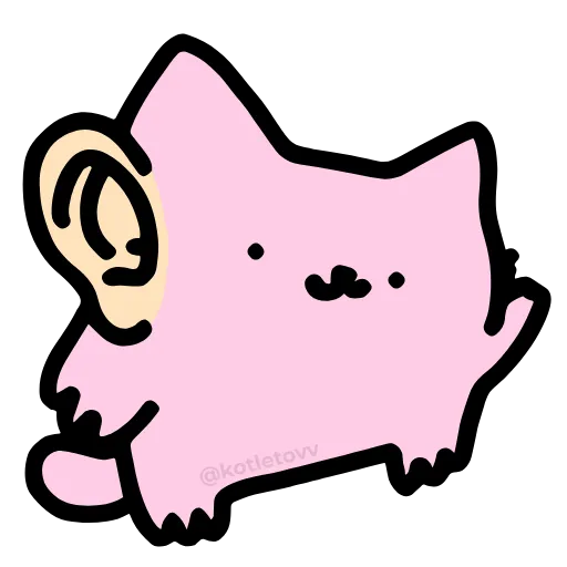 👂 Эмодзи «Nub Nub Cat» для Telegram