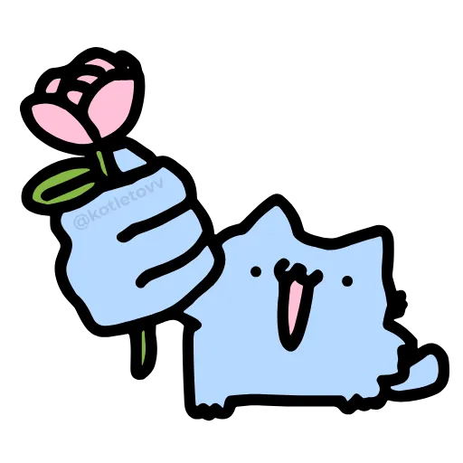 🌷 Эмодзи «Nub Nub Cat» для Telegram
