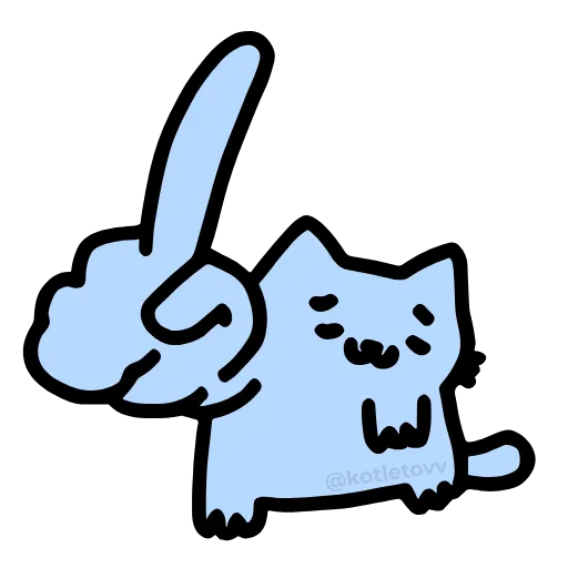 🙅‍♀️ Эмодзи «Nub Nub Cat» для Telegram
