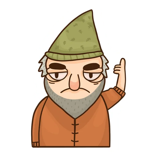 👆 Стикер «Grumpy Gnome» для Telegram