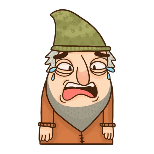😭 Стикер «Grumpy Gnome» для Telegram