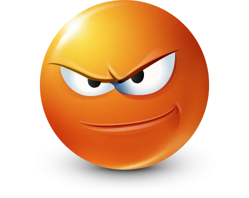 😈 Стикер «Orange Face Emoji» для Telegram