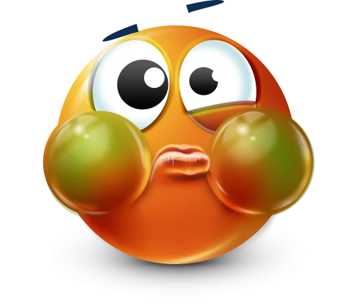 🤩 Стикер «Orange Face Emoji» для Telegram
