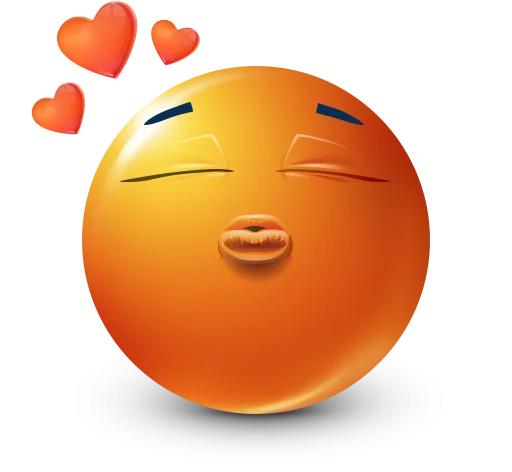 😘 Стикер «Orange Face Emoji» для Telegram