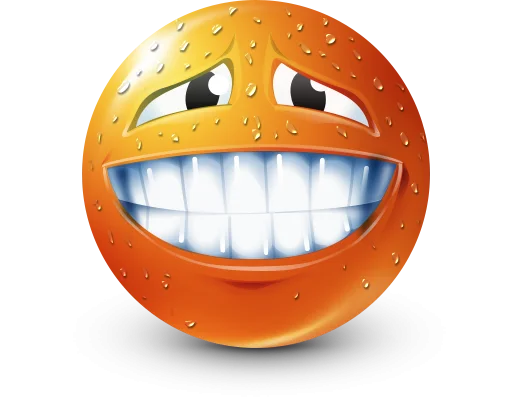😬 Стикер «Orange Face Emoji» для Telegram