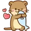 😊 Эмодзи «Набор эмоджи с милой выдрочкой Отти» для Telegram
