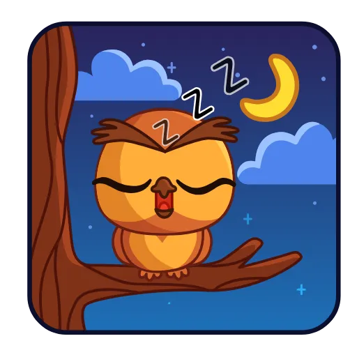 😴 Эмодзи «Совушка» для Telegram