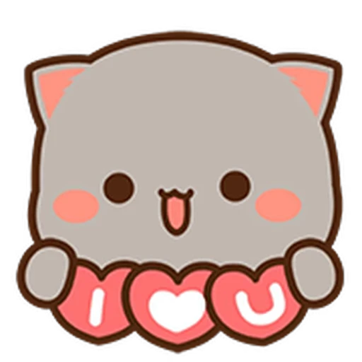 ❤️ Стикер «Peach Cat Mini Emojis» для Telegram