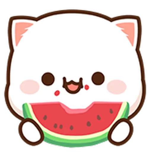 🍉 Стикер «Peach Cat Mini Emojis» для Telegram