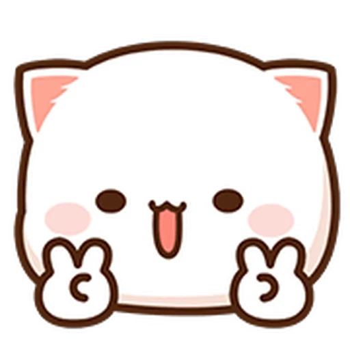 ✌️ Стикер «Peach Cat Mini Emojis» для Telegram