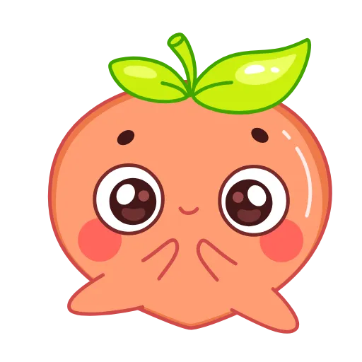 😵 Эмодзи «👋 Peach - персик смайлики» для Telegram
