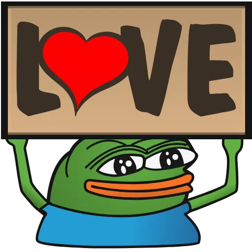 ❤️ Эмодзи «Пепе с табличками» для Telegram