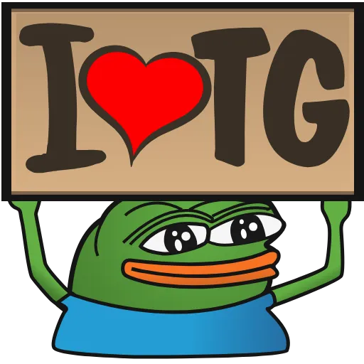 ❤️ Эмодзи «Пепе с табличками» для Telegram