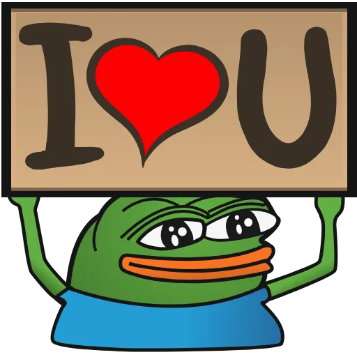 ❤️ Эмодзи «Пепе с табличками» для Telegram