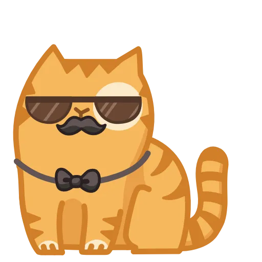 😎 Эмодзи «😏 Кот Персик анимированный в эмоджи» для Telegram