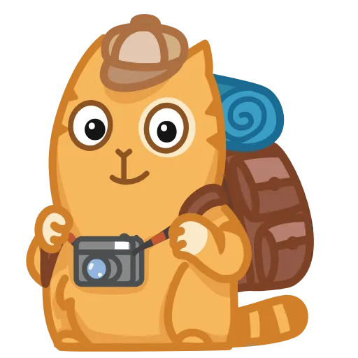 🏕 Эмодзи «😏 Кот Персик анимированный в эмоджи» для Telegram