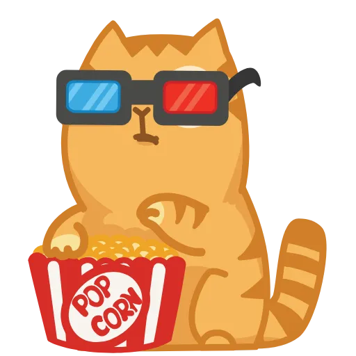 🍿 Эмодзи «😏 Кот Персик анимированный в эмоджи» для Telegram