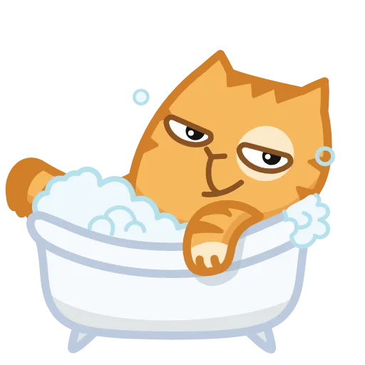 🛁 Эмодзи «😏 Кот Персик анимированный в эмоджи» для Telegram
