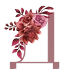 🌺 Эмодзи «Буквы кораллового цвета, с цветами» для Telegram
