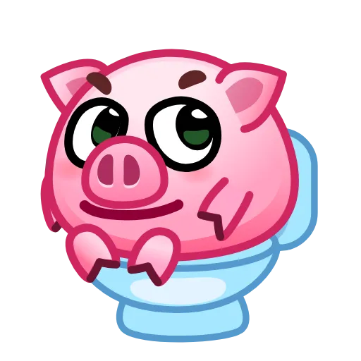 🚽 Эмодзи «Pig Emoji - анимированные эмоджи-свинка» для Telegram