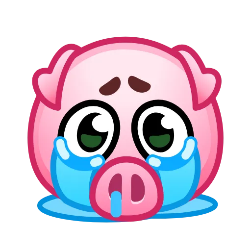 😭 Эмодзи «Pig Emoji - анимированные эмоджи-свинка» для Telegram