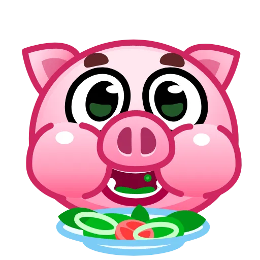 🥗 Эмодзи «Pig Emoji - анимированные эмоджи-свинка» для Telegram