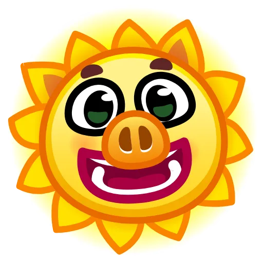 🌞 Эмодзи «Pig Emoji - анимированные эмоджи-свинка» для Telegram