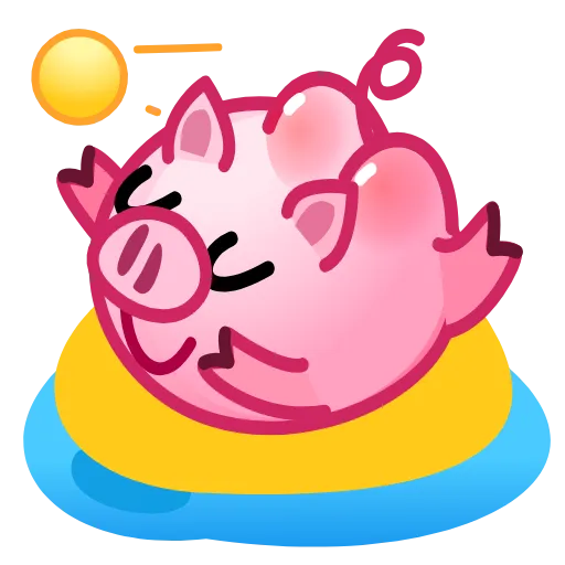 🏖 Эмодзи «Pig Emoji - анимированные эмоджи-свинка» для Telegram