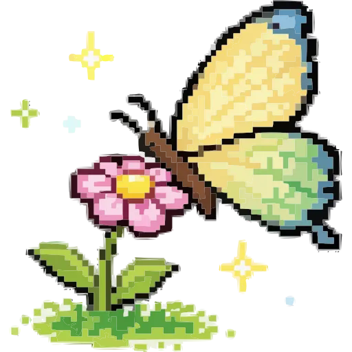 🦋 Эмодзи «Пиксельная весна» для Telegram