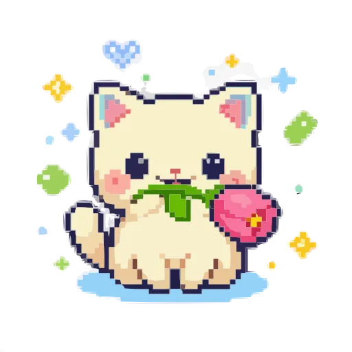 🐱 Эмодзи «Пиксельная весна» для Telegram