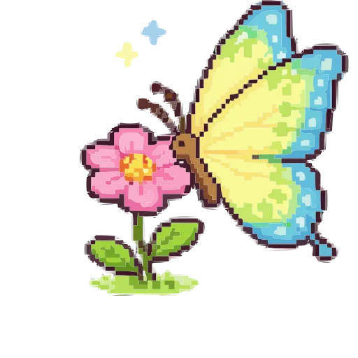 🦋 Эмодзи «Пиксельная весна» для Telegram