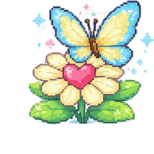🦋 Эмодзи «Пиксельная весна» для Telegram
