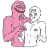 😏 Эмодзи «🥹 Розовый Пепе (Pink Pepe emoji)» для Telegram