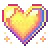 💛 Эмодзи «🩷 Набор эмоджи к пиксельными сердечками» для Telegram