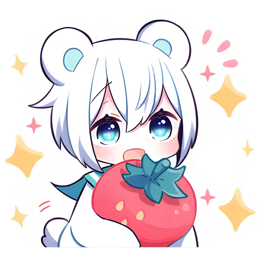 🍓 Стикер «Полярная мишка-тян» для Telegram