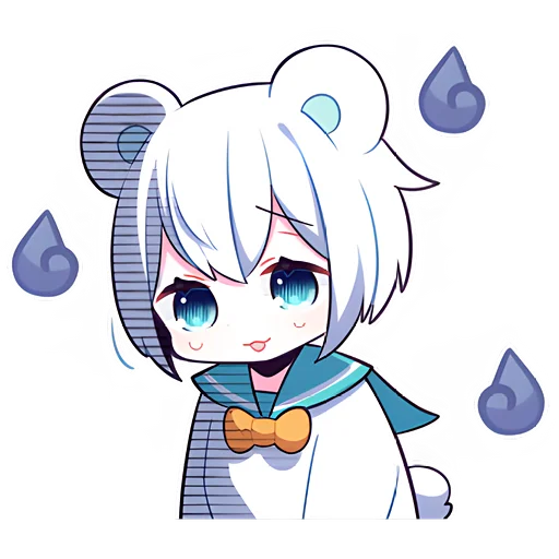 😔 Стикер «Полярная мишка-тян» для Telegram