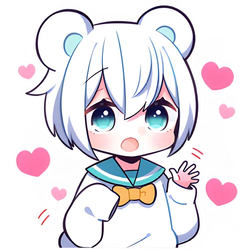 🥰 Стикер «Полярная мишка-тян» для Telegram