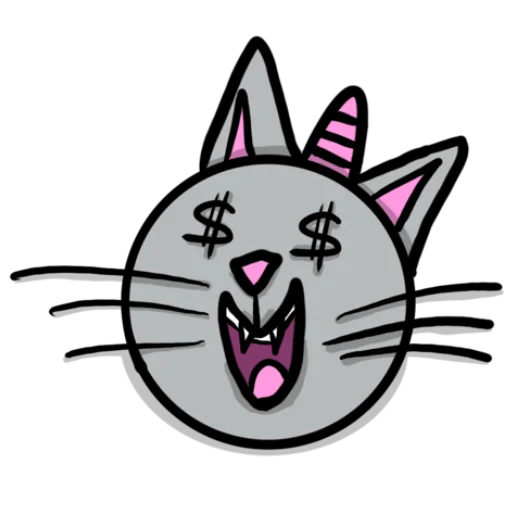 🤑 Стикер «Радужная кошечка Rainbow kitty» для Telegram