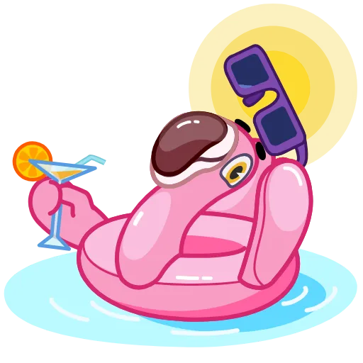 😎 Эмодзи «Pool Flamingo» для Telegram